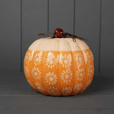 Orange ceramic flower detail pumpkin